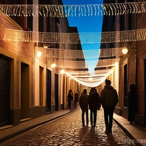설치 예술과 커뮤니티의 관계 탐구 - **Urban Transformation: The Magical Alley**
    "A narrow, atmospheric cobblestone alley in a vibran...